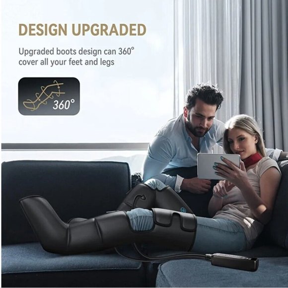 FT-076A Black 3 Mode Intensities Air Compression Leg Massager With Heat - Picture 5 of 6